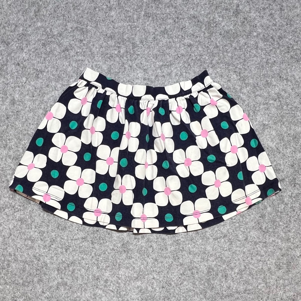 Gymboree Girls Navy Blueโ Floral Polka Dot Knit Skirt Size 5 Elastic Waist 2199